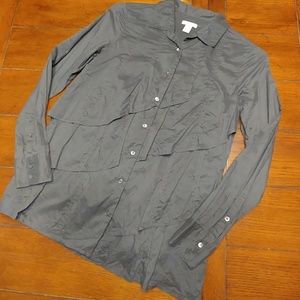 J. Crew Dark Gray Button Down Blouse